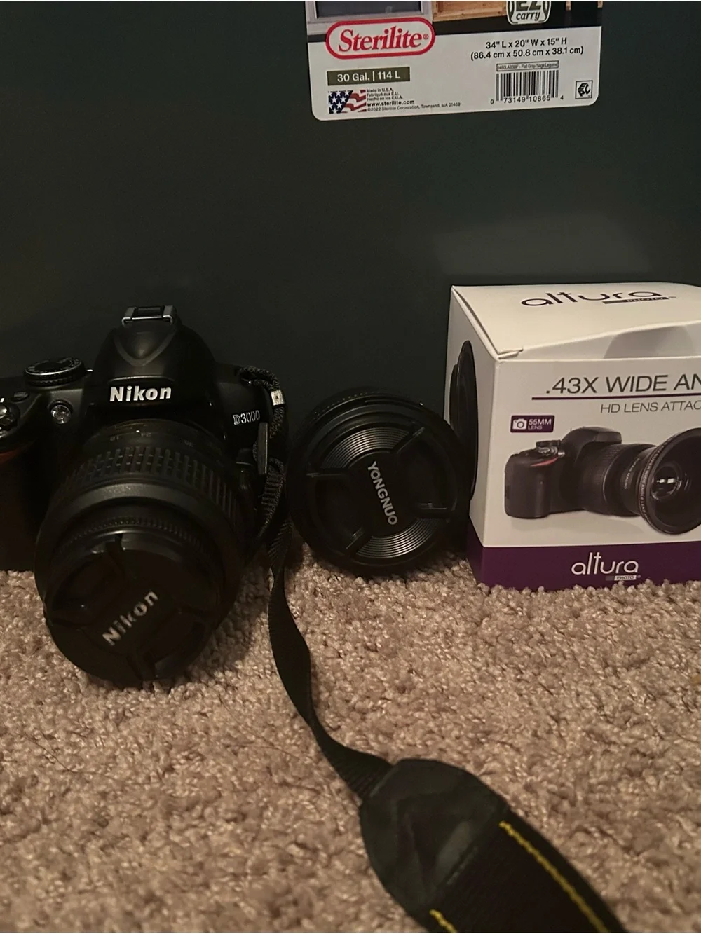 Nikon Black DSLR Body with Black Nikon and Yongnuo Lenses